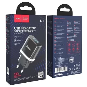 Hoco Φορτιστής Χωρίς Καλώδιο με Θύρα USB-A Μαύρος (N1 )