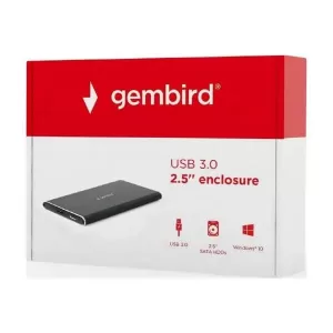 Gembird Θήκη για Σκληρό Δίσκο 2.5" SATA III με σύνδεση USB3.0 σε Brushed Aluminum Black χρώμα