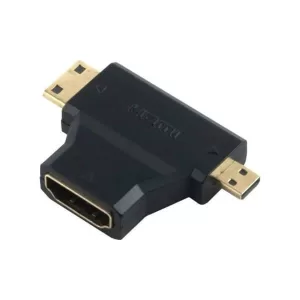 Powertech Μετατροπέας micro HDMI / mini HDMI male σε HDMI female (ADA-H004)