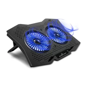 POWERTECH Βάση & ψύξη laptop PT-929, έως 18'', 2x 110mm fan, LED, μαύρο