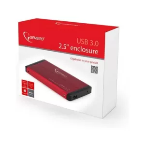 Gembird Θήκη για Σκληρό Δίσκο 2.5" SATA III με σύνδεση USB3.0 σε Κόκκινο χρώμα