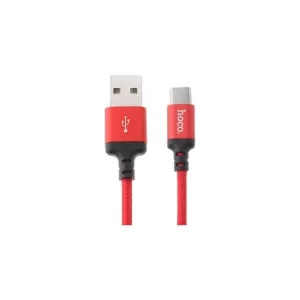 Hoco Braided USB 2.0 Cable USB-C male - USB-A male Κόκκινο 2m (X14)