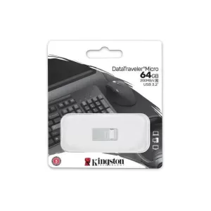 Kingston DataTraveler Micro Gen2 64GB USB 3.2 Stick Ασημί