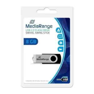 MediaRange USB 2.0 Flash Drive 8GB (Black/Silver) (MR908)