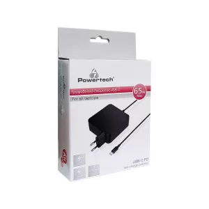 POWERTECH Φορτιστής laptop PT-703, USB Type-C PD, Universal, 65W, μαύρο