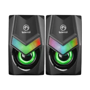 Marvo SG118 Ηχεία Υπολογιστή 2.0 με RGB Φωτισμό και Ισχύ 3W σε Μαύρο Χρώμα