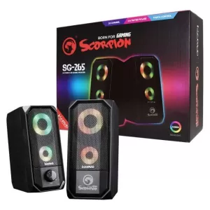 Marvo Scorpion SG-265 Ηχεία Υπολογιστή 2.0 με RGB Φωτισμό και Ισχύ 6W σε Μαύρο Χρώμα