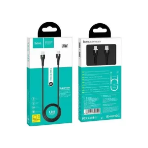 Hoco X45 Surplus Braided / LED USB 2.0 Cable USB-C male - USB-C male Μαύρο 1m