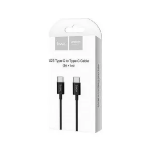 Hoco Regular USB 3.1 Cable USB-C male - USB-C male Μαύρο 1m (X23 Skilled)