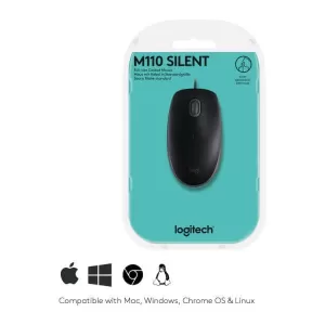 Logitech B110 Silent Ενσύρματο Ποντίκι Μαύρο