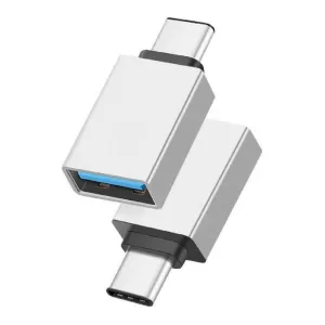 Powertech Μετατροπέας USB-C male σε USB-A female Ασημί