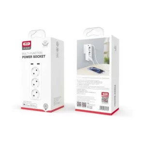 XO Ταφ Ασφαλείας 3 Θέσεων με 2 USB Λευκό