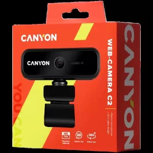 CANYON C2, 720P HD 1.0Mega fixed focus webcam with USB2.0. connector, 360° rotary view scope, 1.0Mega pixels, built in MIC, Resolution 1280*720(1920*1080 by interpolation), viewing angle 46°, cable le