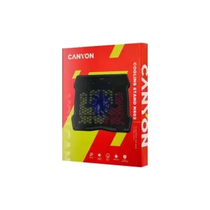 CANYON NS02, Cooling stand single fan with 2x2.0 USB hub, support up to 10”-15.6” laptop, ABS plastic and iron, Fans dimension:125*125*15mm(1pc), DC 5V, fan speed: 800-1000RPM, size:340*265*30mm