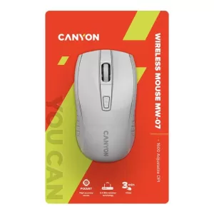 CANYON MW-7, 2.4Ghz wireless mouse, 6 buttons, DPI 800/1200/1600 white