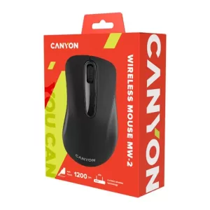 CANYON MW2 2.4GHz wireles Optical Mouse with 3 buttons, DPI 1200, Black, 108*65*38mm