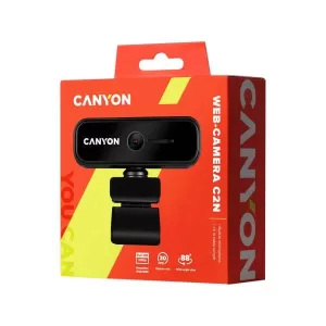 CANYON C2N, 1080P full HD 2.0Mega fixed focus webcam with USB2.0 connector, 360 degree rotary view scope, built in MIC, Resolution 1920*1080, viewing angle 88°, cable length 1.5m, 90*60*55mm
