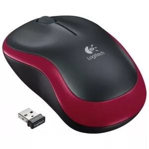 Logitech M185 Ασύρματο Mini Ποντίκι Μαύρο/Κόκκινο