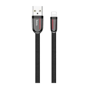 Hoco Braided / Flat USB to Lightning Cable Μαύρο 1.2m (U74)