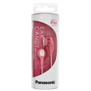 Ακουστικά Panasonic Stereo Earbud RP-HV21E-P 3.5mm Ροζ με Κλιπ Καλωδίου και Ελαστικό Ακουστικό 1.2m Χωρίς Μικρόφωνο